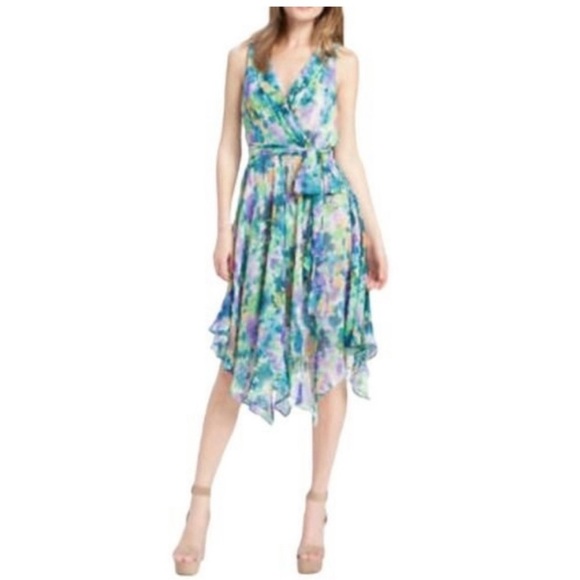 Eliza J Multicolor Sleeveless Chiffon Asymmetrical Dress - Picture 6 of 6